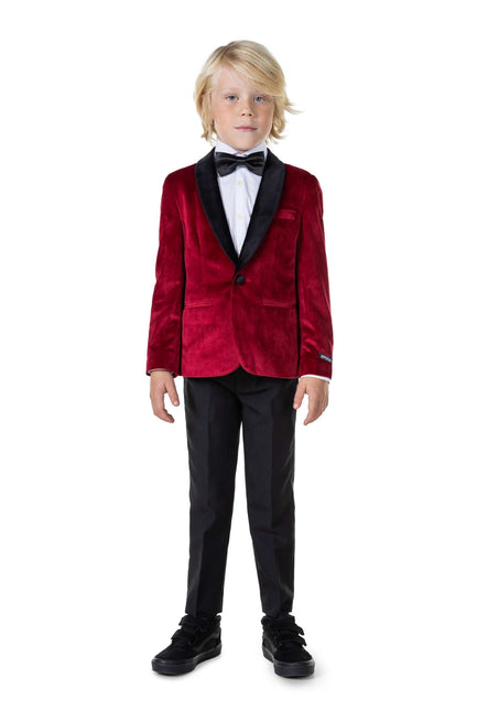Blazer in velluto rosso bordeaux Ragazzo <tc>OppoSuits</tc>