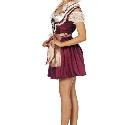 Abito Dirndl Rosso Bordeaux Oktoberfest Donna