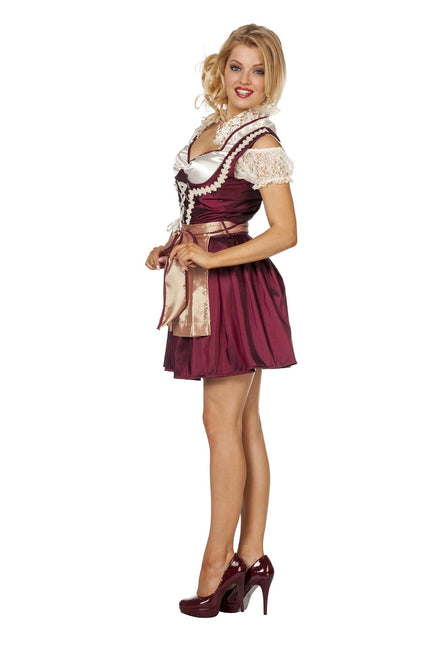 Abito Dirndl Rosso Bordeaux Oktoberfest Donna