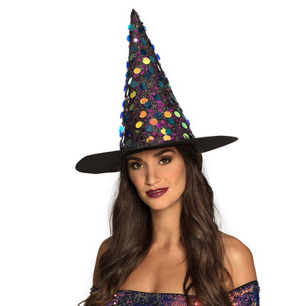Cappello da strega di Halloween glitterato