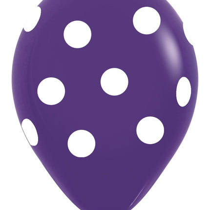 Palloncini Bianchi a Pois Mix 30cm 25pz