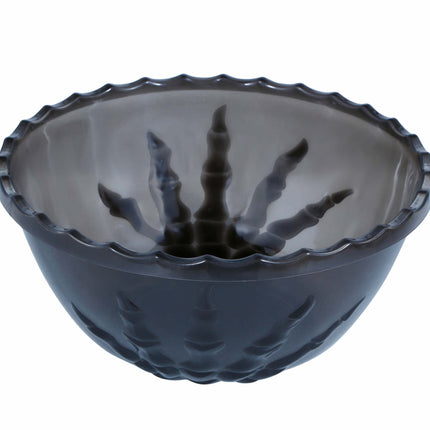 Ciotola a mano scheletrica nera per la decorazione della tavola di Halloween