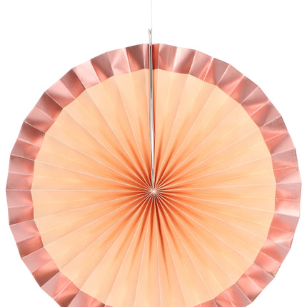 Ventagli di carta rosa 35cm 3pz