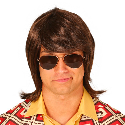 Parrucca marrone uomo