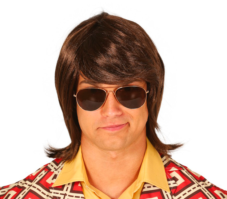 Parrucca marrone uomo