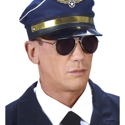 Occhiali neri da pilota