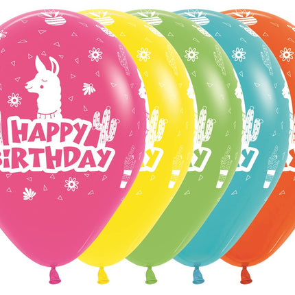Palloncini Buon Compleanno Lama 30cm 25pz
