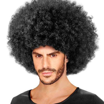Parrucca nera afro maxi