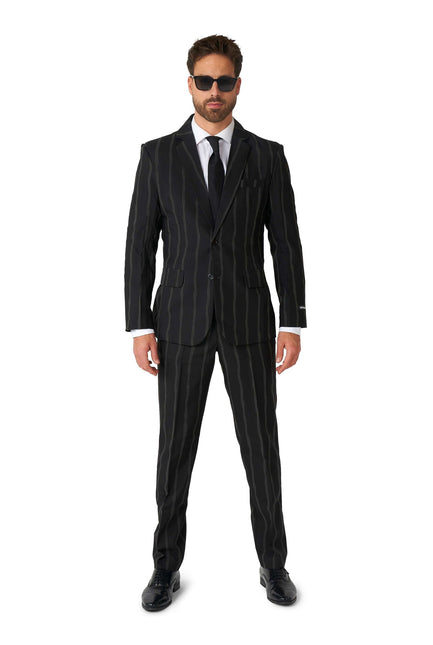 Abito gessato nero da uomo <tc>Suitmeister</tc>
