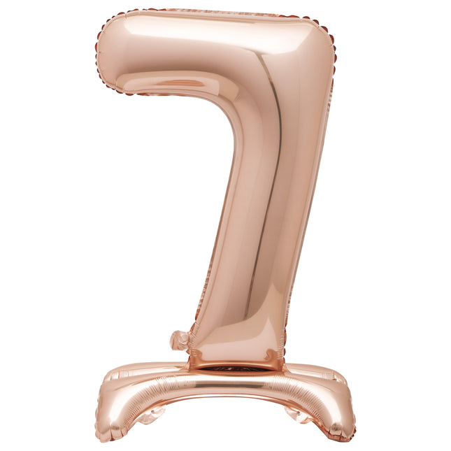 Palloncino in foil Figura 7 Oro Rosa Standard 76 cm