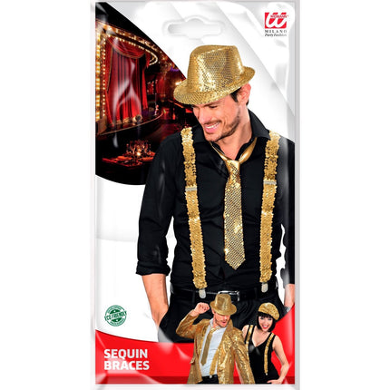 Bretelle con paillettes oro