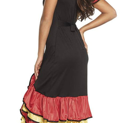 Abito spagnolo Flamenco Rosso Giallo