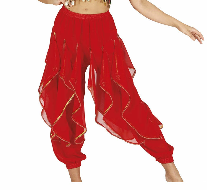 Pantaloni da danzatrice del ventre Rosso Donna Lusso