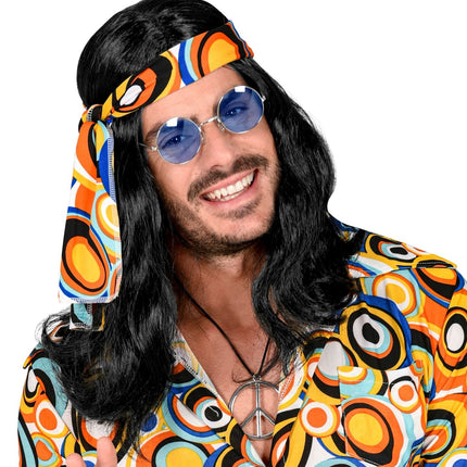 Parrucca Disco 70S nera con fascia