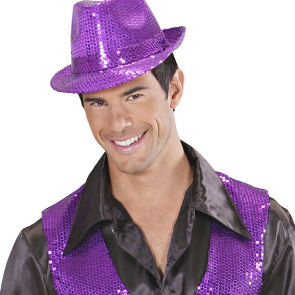 Cappello viola con paillettes