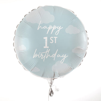 Palloncino a elio Happy 1St Birthday Blu Vuoto 43cm