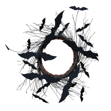 Corona di pipistrelli di Halloween da 30 cm