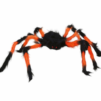 Ragno finto nero arancione 75 cm