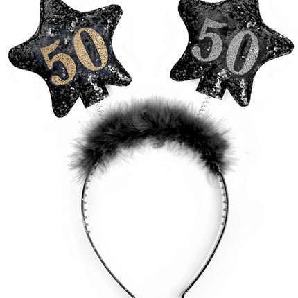 Fascia per capelli 50 anni di stelle nera