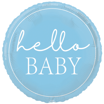 Palloncino a elio Hello Baby Blu 45 cm