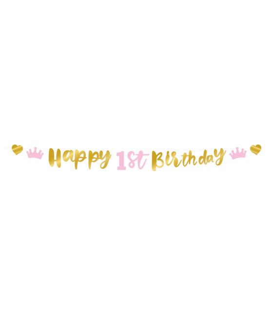 Buon 1° compleanno Letterslinger Oro Rosa