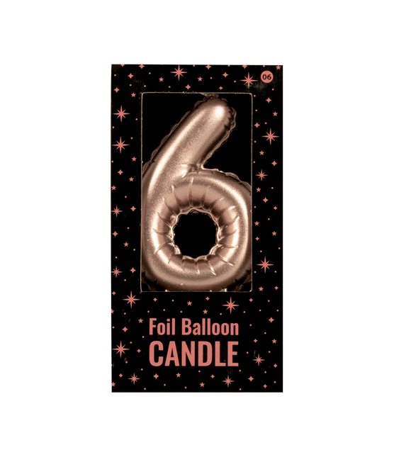 Palloncino a candela in foil oro rosa 6 10cm