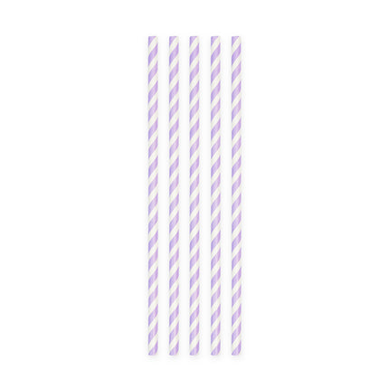 Cannucce a strisce viola 19cm 20pz