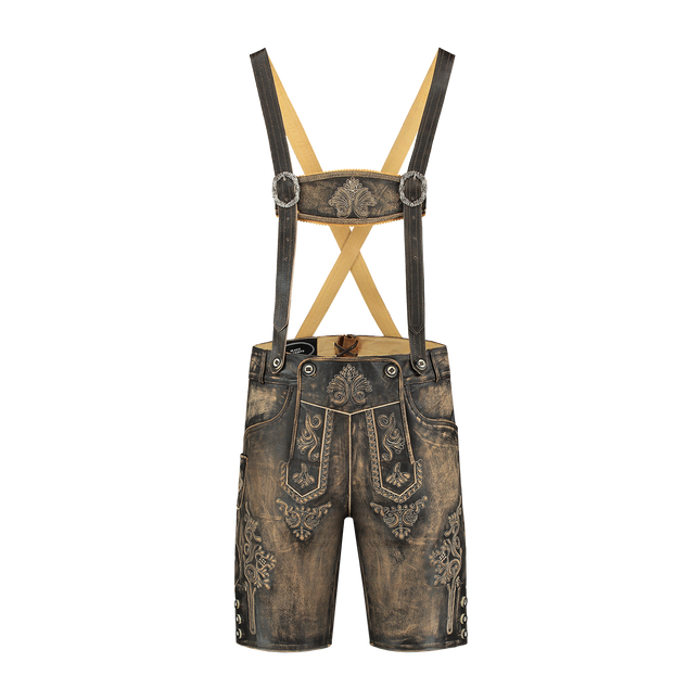 Lederhose Marrone Uomo Corto Antico