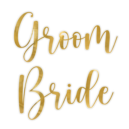 Adesivi in vetro oro Sposo e Sposa