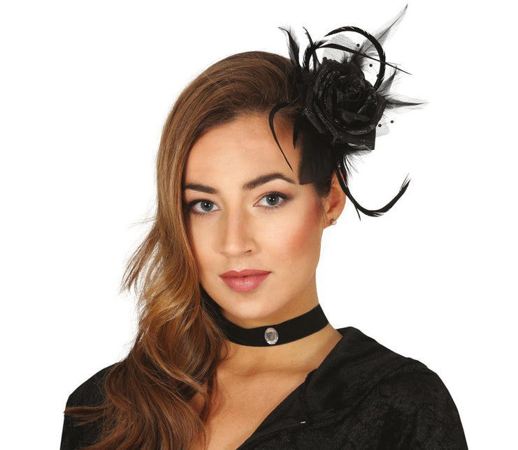 Fermaglio per capelli di Halloween Fiore nero