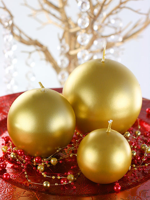 Candele a globo Oro Metallizzato 8cm 6pz