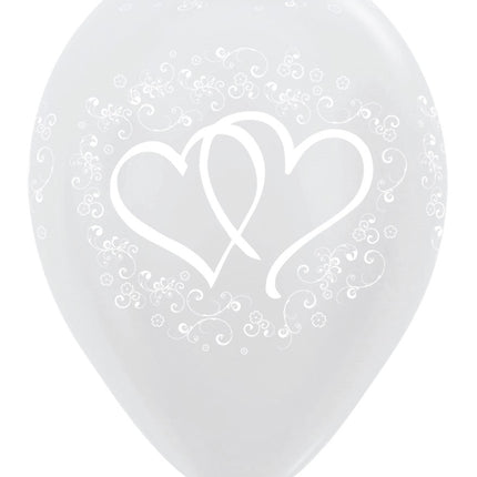 Palloncini Entwinted Hearts Pearl White 30cm 25pz