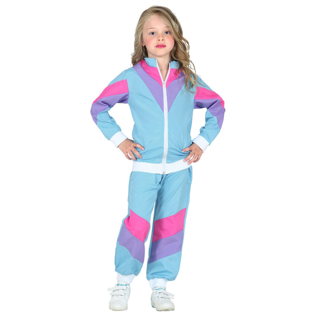Neon 80S Tuta da ginnastica Fault Blu Bambino