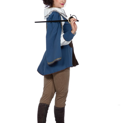 Costume da moschettiere marrone blu da donna