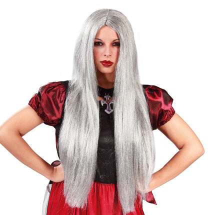 Parrucca Halloween Strega Grigia