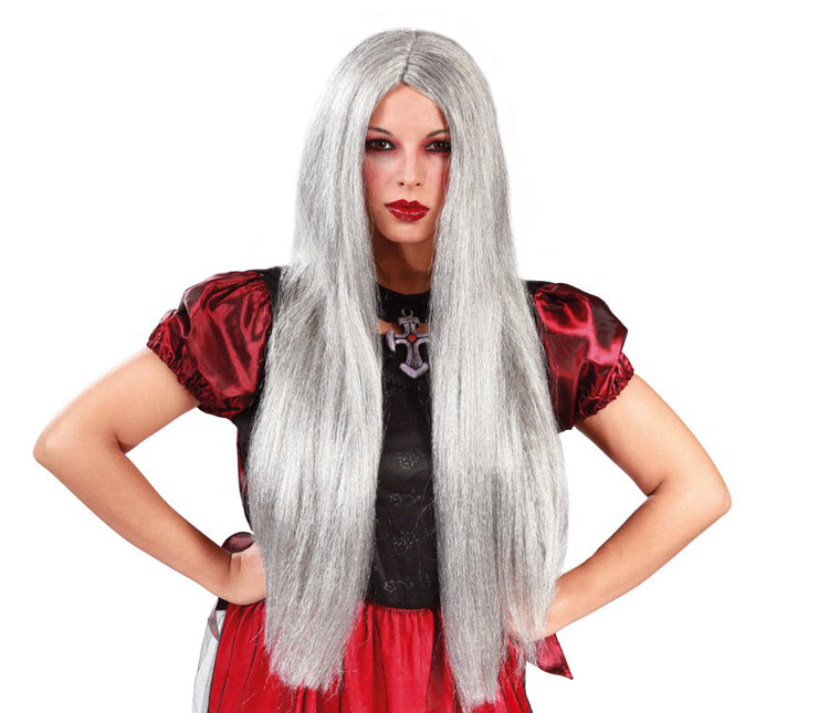 Parrucca Halloween Strega Grigia