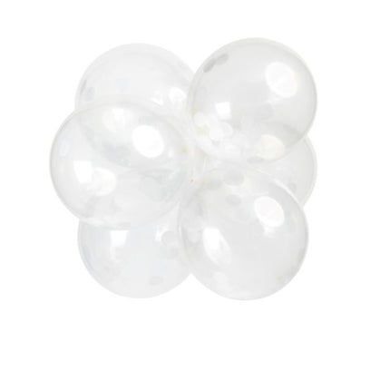 Palloncini a coriandoli bianchi 30cm 6pz