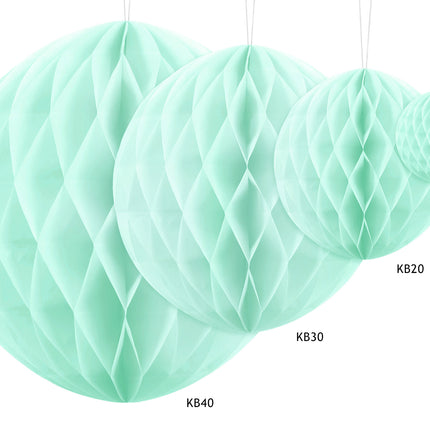 Palla a nido d'ape verde menta 40 cm