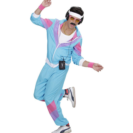 Neon 80S Tuta da ginnastica Fault Blu