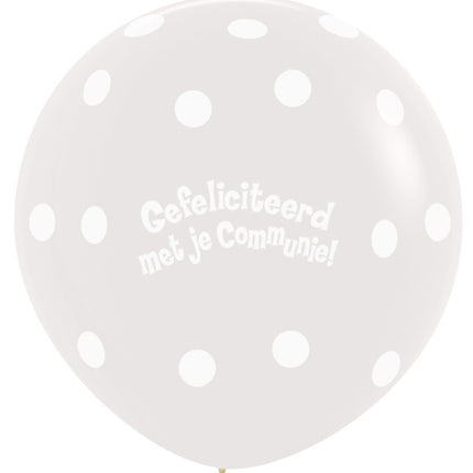 Palloncini comunione a pois trasparenti 91 cm 2 pezzi