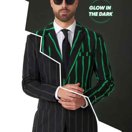 Abito gessato nero da uomo <tc>Suitmeister</tc>