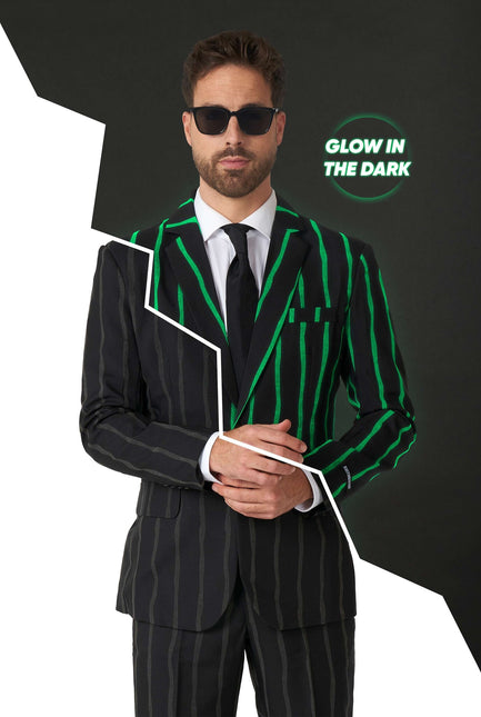 Abito gessato nero da uomo <tc>Suitmeister</tc>