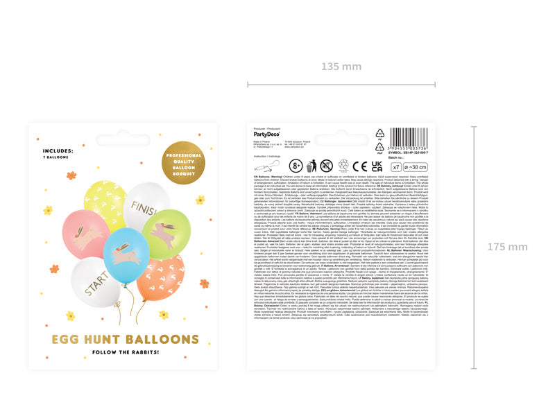 Palloncini Uovo di Pasqua Tour 30cm 7pz