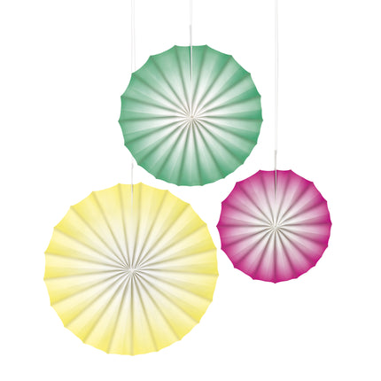 Ventagli di carta colorata 3 pezzi