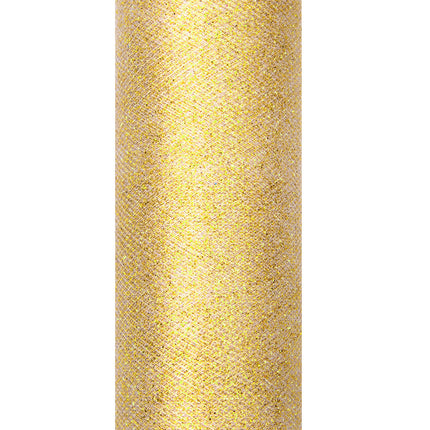 Rotolo di tulle dorato glitterato 15cm 9m