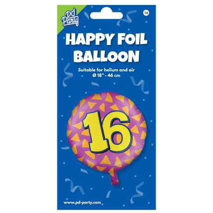 Palloncino ad elio 16 anni colorato vuoto 46 cm