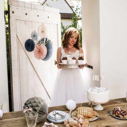 Set di ventagli di carta colorati 14-38cm 3 pezzi