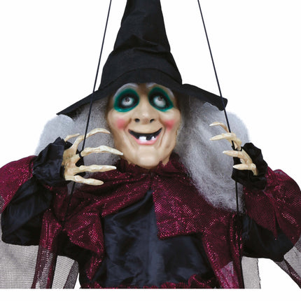 Decorazione di Halloween appesa Strega sull'altalena 1m