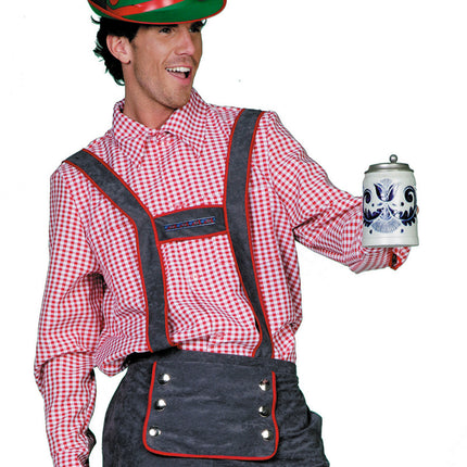 Camicetta Oktoberfest Uomo Rosso Bianco