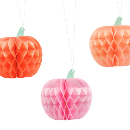 Zucca a nido d'ape di Halloween 24 cm 3 pezzi